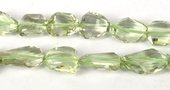 Green Amethyst Faceted Nugget app 18x12m m E-beads incl pearls-Beadthemup