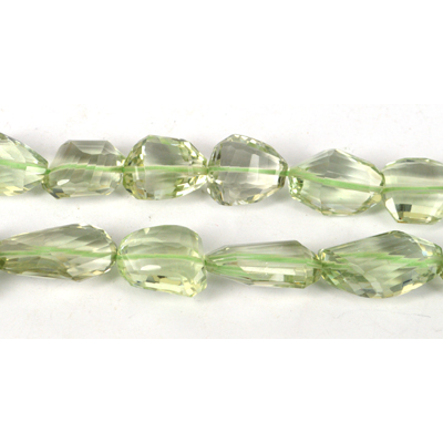 Green Amethyst Faceted Nugget app 18x12m m E