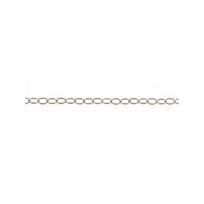 14k ROSE Gold Filled 1.2mm cable link chain 1M