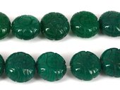 Green Agate carved 25mm EACH-beads incl pearls-Beadthemup