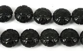 Black Agate carved 25mm EACH-beads incl pearls-Beadthemup