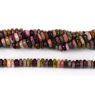 Tourmaline Polished Rondel 8mm beads per strand 40cm