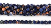 Sodalite w/Orange Faceted Round 10mm beads per strand 40b-beads incl pearls-Beadthemup