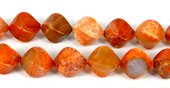 Fire Agate Crackled twist olive 18x25mm EAC-beads incl pearls-Beadthemup