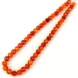 Carnelian 8mm Faceted 8 sided Round strand-beads incl pearls-Beadthemup
