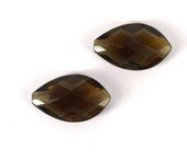 Smokey Quartz A Faceted Briolette 12x20mm PA-beads incl pearls-Beadthemup
