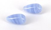 Blue Lace Agate A+ Polished Briollete 12x22mm pair-beads incl pearls-Beadthemup