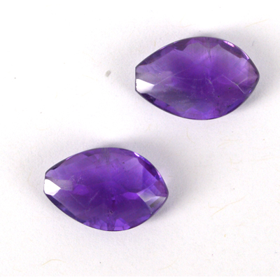 Amethyst A Faceted Briolette 10x15mm Pair