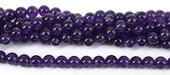 Amethyst Pol.Round 10mm str/ 39bds-beads incl pearls-Beadthemup