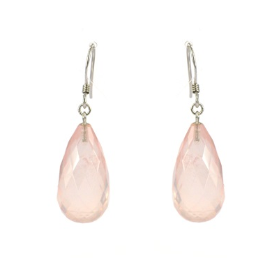 Rose Quartz Sterling Silver Faceted Earring stone 1