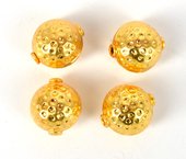Gold Plate Copper Bead Round 14x16mm 4 pack-findings-Beadthemup