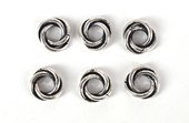 Silver Plate Copper Ring Twist 9mm 6 Pack-findings-Beadthemup