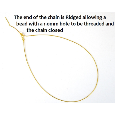 Vermeil Necklace 0.8mm threadable end up to 46cm long