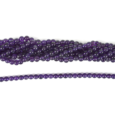 Amethyst Polished Round 6mm beads per strand 60 beads
