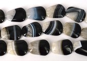 Banded Black agate w/druzy Bead 30x40mm EACH-beads incl pearls-Beadthemup