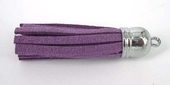 Faux suede 55mm Tassel 2 pack Purple-findings-Beadthemup