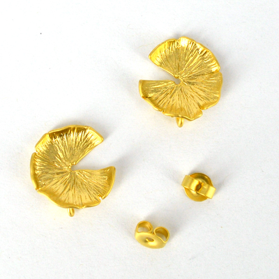 Gold Plate Brass silver post Stud 13mm 1 pair