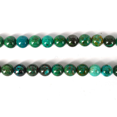 Chrysocolla AAA polished round 10mm 40 beads per strand