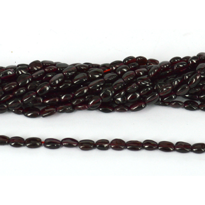 Garnet polished mani approx 7x4mm strand app 45 beads