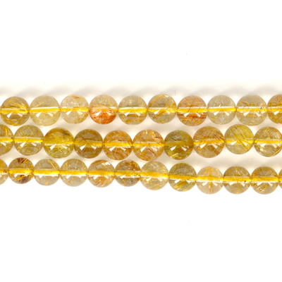 Golden rutilePolished round 8-9mm EACH bead