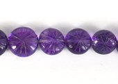 Amethyst Carved Coin 9-10mm EACH bead-beads incl pearls-Beadthemup