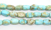 Blue Impression Jasper Dyed Nugget 12x16mm Strand 22 beads-beads incl pearls-Beadthemup