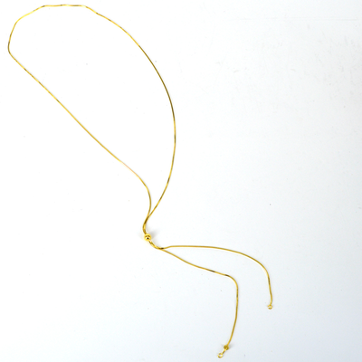 Sterling Silver Gold plate 80cm Lariat chain add bead to ends