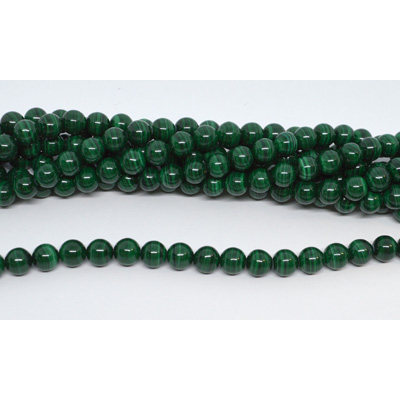 Malachite AAA Polished round 8mm strand 49 beads