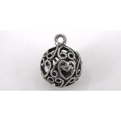 Silver Plate Base Charm Round 19mm 2 pack