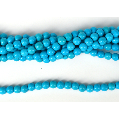 Howlite Dyed Aqua blue Round 6mm strand 72 beads