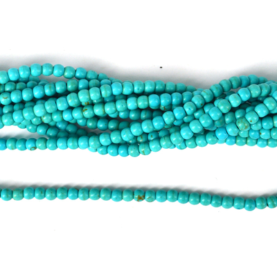Howlite Dyed Aqua blue Round 4mm strand 102 beads