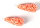 Carved Shell reconstituted Teardrop 8x20mm PAIR-beads incl pearls-Beadthemup