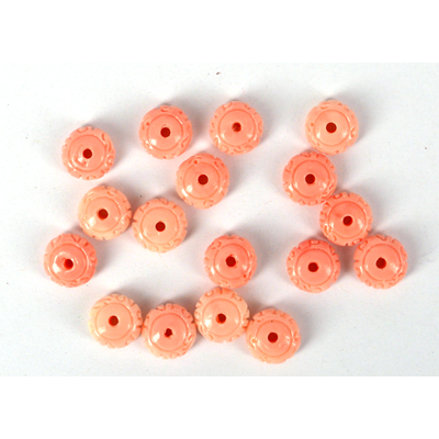 Carved Shell reconstituted Rondel 10x5mm EACH bead