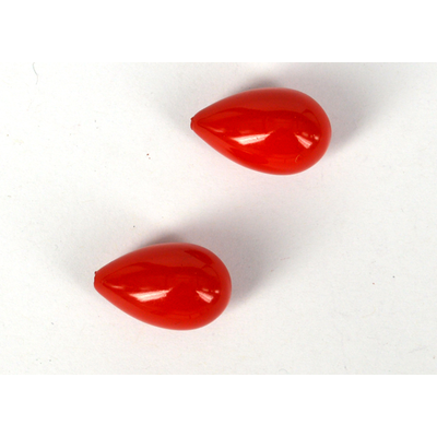 Shell based Pearls Red Briolette 14x22mm PAIR