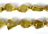 Citrine Hammered nugget 28mm with foil ends gold colour EACH bead-citrine-Beadthemup