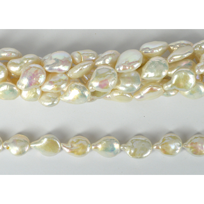 Fresh Water Baroque Coin Pearl 14x18mm strand 24 pearls