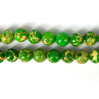 Emperial jasper Dyed Green round 12mm strand 32 beads