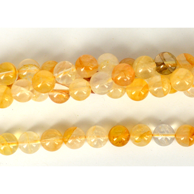 Rutile Golden Quartz Polished round 10mm Strand 38 beads