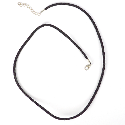 Braided Cord Necklace 4mm Black 46-52cm long