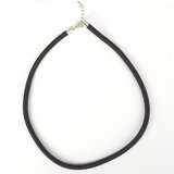 Cord Necklace 5mm Black 46-52cm long-chain and necklaces-Beadthemup