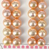 Fresh Water Pearl Half Drill Button pink 8-8.5mm PAIR-beads incl pearls-Beadthemup