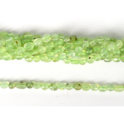 Prehnite polished nugget 5x7mm strand approx 56 beads