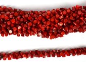 Coral Red Peanut/concave tube 8x3mm strand 140 beads-beads incl pearls-Beadthemup