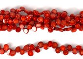 Coral Red top drill Nugget 10-12mm strand 52 beads-beads incl pearls-Beadthemup