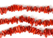 Coral Red center drill stick 15mm strand 62 beads-beads incl pearls-Beadthemup