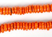 Coral Orange Rondel 18x6mm strand 60 beads-beads incl pearls-Beadthemup