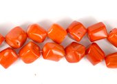 Coral Orange Cube rounded side Drill 16mm strand 25 beads-beads incl pearls-Beadthemup