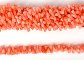 Coral Apricot centre drill tube 8x3mm strand 130 beads-beads incl pearls-Beadthemup