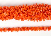 Coral Orange Side drill tube 8x3mm strand 130 beads-beads incl pearls-Beadthemup