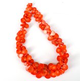 Coral Orange Teardrop graduated approx 11-25mm 45cm-beads incl pearls-Beadthemup